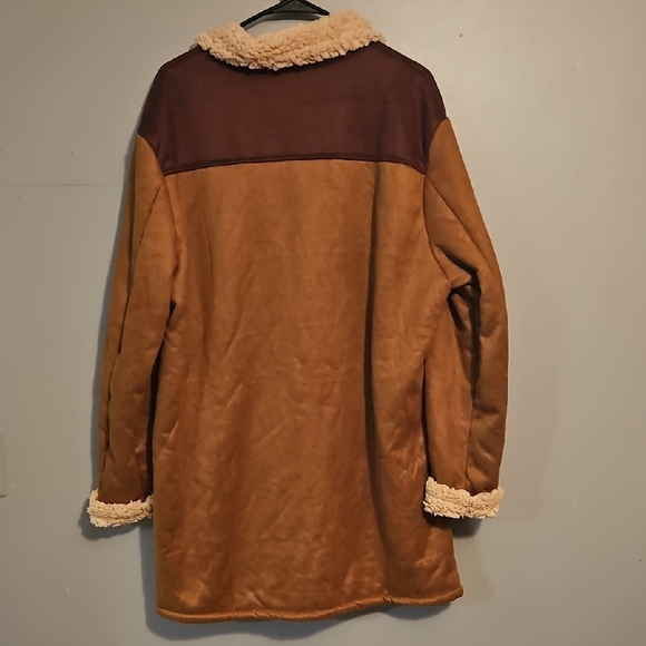 Woman's Brown Shearling Jacket - Picture 2 of 2